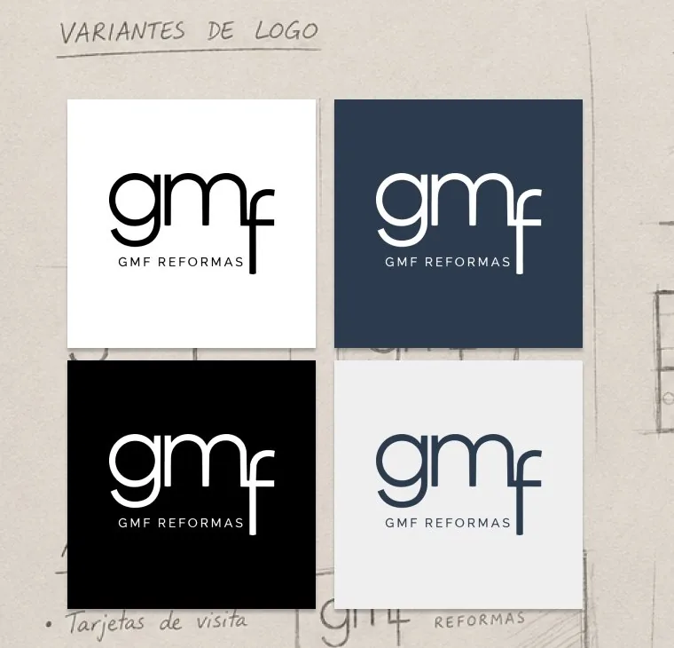 The four logo variants: light, navy, black and cream