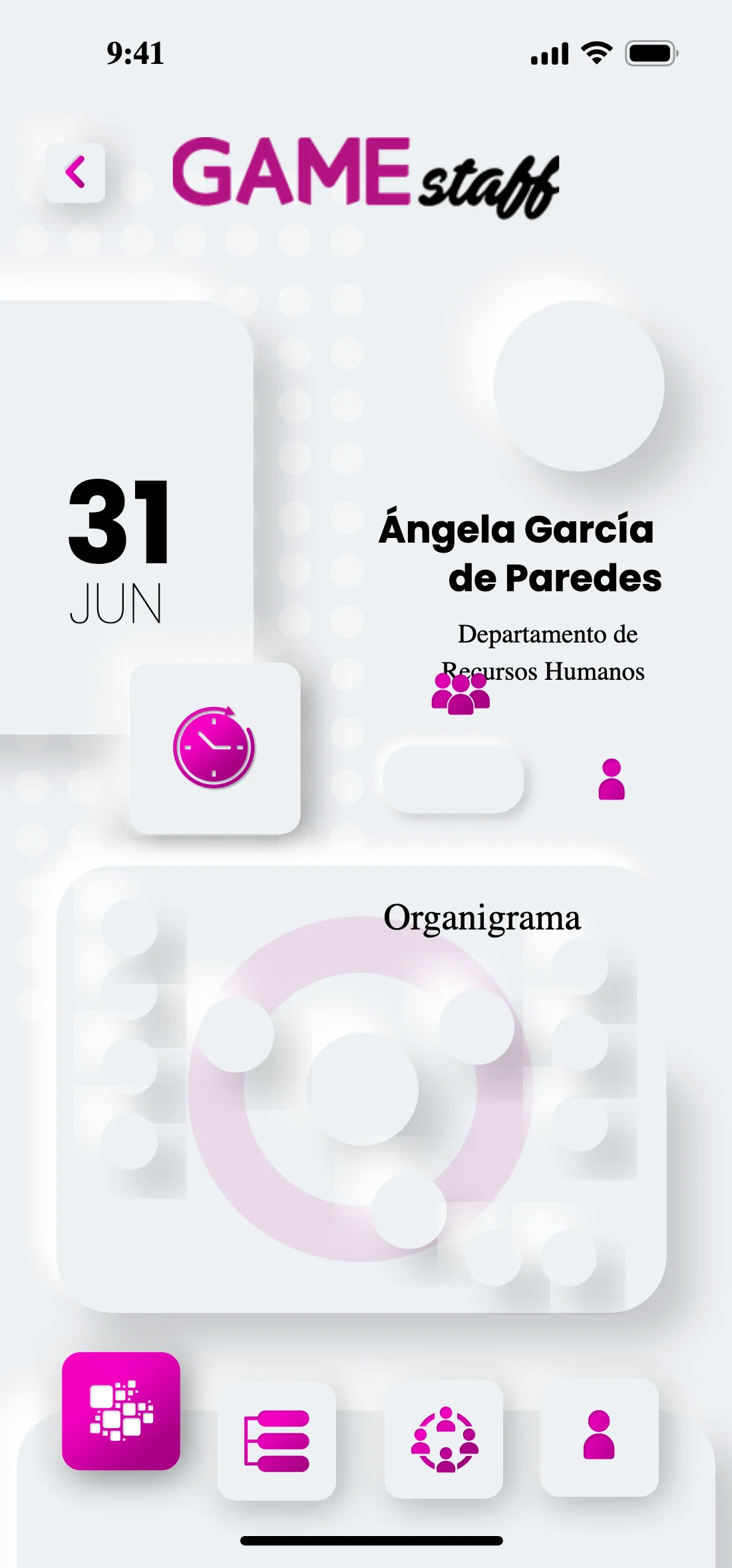 Org chart inside the app